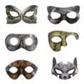 Carnaval papieren half gezicht maskers set voor kinderen feest decoratie rekwisieten. - Papieren Kaart Maskers Set — 6 Stuks