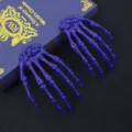 Halloween plastic skeleton hands props for haunted house party decoration and spooky prank items. - Blue