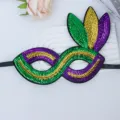 Mardi Gras pailletten masker groen goud paars feest masquerade kostuum oogmasker - Carnaval Driekleuren Masker Stijl 1