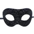 Schwarze Glitzer Maske, PVC Halbgesicht Augenmaske für Halloween Karneval Party Ball und Events. - Zorro Maske Drachenmuster Stil / Schwarz
