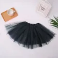 Black tulle tutu skirt for women girls dance party performance costume props and festive wear. - One Size / Bottoms / Black