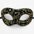 Schwarze und goldene Glitzer Halbgesicht Maskerade Maske für Party Halloween Kostüm. - Zorro Maske Drachenmuster Stil / Gold