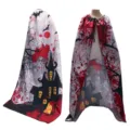 Halloween costume cosplay vampire cape digital printed wizard devil scary cloak prop. - Robe / Castle Style
