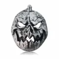 Halloween PU Foam Scary Pumpkin Skull Mask Creepy Costume Party Prop for Cosplay - Vintage Silver Pumpkin Head