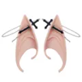 Punk Gothic Quaste Kette Elfen Ohren Manschetten Latex gefälschte Ohren Requisiten - Einheitsgröße / Elf Ohren - Kreuz