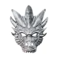 Silver Dragon Mask Halloween Costume Party Masquerade Prop Half Face Horror Gear Style - Silver Gray