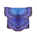 Blue purple peacock feather butterfly wing shawl Halloween cosplay dance cloak cape costume - Colorful Peacock Cape Only