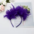 Purple feather headband fluffy hair hoop party costume cosplay accessory festival hair decor - Feather Headband [Purple]