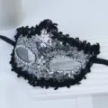 Silber und schwarz Pailletten Maskenball Maske Halbgesicht Party Maske Halloween Requisiten. - Pailletten Glatte Maske (Silber)
