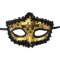 Gold black sequin masquerade mask half face Venetian party costume prop for women men - Gold