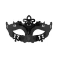 Maschera da ballo in maschera mezza faccia nera galvanizzata per festa di Halloween, accessori - Nero