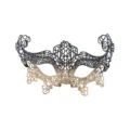 Halloween masquerade lace half face mask black gold gradient party prom costume dress up accessories - Black & Gold