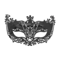 Black hollow half face masquerade mask for halloween party costume black elegant eye mask - Fox Style (5937583987824) / Black