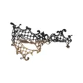 Black and gold gradient lace half face mask, sexy eye patch for party performance and cosplay. - One-eyed Black And Gold