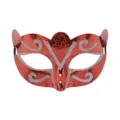 Rote venezianische Maske für Halloween, Party Kostüm Halbgesicht Maske mit silberem Glitzer. - Schmetterlingsstil / Rot