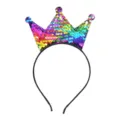 Cerchietto per capelli con corona di paillettes colorate per festa di bambini, accessorio carino. - Colorato