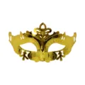 Mascara veneciana de media cara chapada en oro para accesorios de fiesta de Halloween - Oro A / Dorado