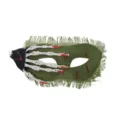 Halloween scary skeleton hand burlap blood half face mask horror party cosplay costume prop - Green Skull Hand