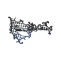 Black lace half face mask sexy eye mask for masquerade party theatrical costume accessory - One-eyed Black And Blue