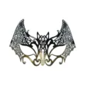 Masquerade metal bat mask with rhinestones, sexy half-face eye mask for party and carnival. - Rhinestone Iron Bat - Black Gold