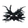 Gotische schwarze Feder-Maskerade-Maske mit Hörnern für Halloween-Partys und Kostüme. - Schwarz Weiß