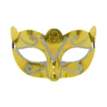 Goldene venezianische Maske Halbgesicht mit Silberglitter für Halloween Party Kostüm - Schmetterlingsstil / Gold