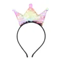 Cerchietto corona con paillettes per bambini colorato festa accessorio capelli principessa carino - Multicolore