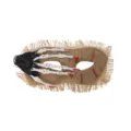 Halloween scary skeleton hand burlap half face mask spooky party cosplay costume prop decoration. - Yellow Skull Hand