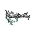 Sexy lace one-eyed half-face mask variant, perfect for masquerade party and cosplay events. - One-eyed Black And Green