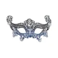 Black and Blue Gradient Lace Masquerade Mask Half Face Party Halloween Costume Prop - Black Blue