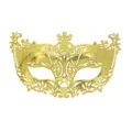 Gold masquerade mask half face hollow out party mask for Halloween costume events and cosplay. - Fox Style (5937583987826) / Gold