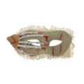 Halloween scary skeleton hand burlap bloody half face mask horror party cosplay costume prop - Beige Skull Hand