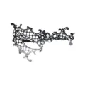 Black lace half face masquerade mask, sexy eye patch for party performance and festival dress up. - One-eyed Black And Silver