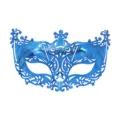 Blue electroplated half face masquerade mask for Halloween costume party and bar events. - Fox Style (5937583987827) / Blue