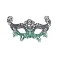 Gradient lace masquerade half face mask for party Halloween costume black green style - Black and Green