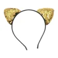 Goldene Pailletten Katzenohren Haarreif süßes Haaraccessoire für Kinder Party Show. - Gelb