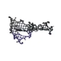 Black and purple gradient lace half face eye mask for masquerade party and Halloween dress up - One-eyed Black And Purple