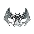 Black Iron Metal Bat Masquerade Mask with Rhinestone Half Face Eye Mask Party Prop - Rhinestone Iron Bat - Black Silver