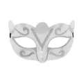Venetianische Masken Halbgesicht Maskerade mit Silber Glitzer für Halloween Party Kostüm. - Schmetterlingsstil / Silber