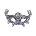 Maskerade Maske aus Farbverlauf-Spitze für Halloween Party, schwarz-lila halbe Maske. - Schwarzviolett
