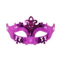 Mascarilla de mascarada electroplacada violeta Halloween fiesta medio rostro accesorios - Púrpura A / Púrpura