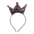 Brown Sequin Crown Headband for Kids Party Cute Hair Accessory Cute Costume Headpiece - Brown