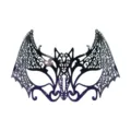 Masquerade rhinestone iron bat half mask variant, elegant party eye mask for women. - Rhinestone Iron Bat - Black Purple