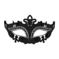 Schwarze silber glitzernde venezianische Halbgesicht Maske für Halloween Party Kostüm - Kleiner Feen-Stil / Schwarz