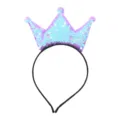 Kids sequin crown headband, purple and blue sparkly party hair hoop, cute dress up accessories for girls. - Blue and Purple