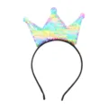 Colorful sequin crown headband for kids party hair accessories cute tiara styling prop - Macaron Color
