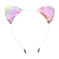 Glitzernder Pailletten Katzenohren Haarreif Süßer Haarschmuck Für Kinder Party Neu - Verlauf Rosa