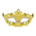 Goldene venezianische Maske mit Silberglitter für Halloween Party Kostüm 1Stk. - Kleiner Feen-Stil / Gold
