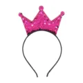 Pink Sequined Crown Headband for Kids Cute Party Hair Accessory Festival Headwear Variant - Rose Red