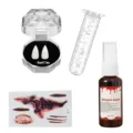 Halloween Vampire Fangs Fake Blood Makeup Party Cosplay Costume Horror Props Kit Set - Boxed 17mm Fangs Set